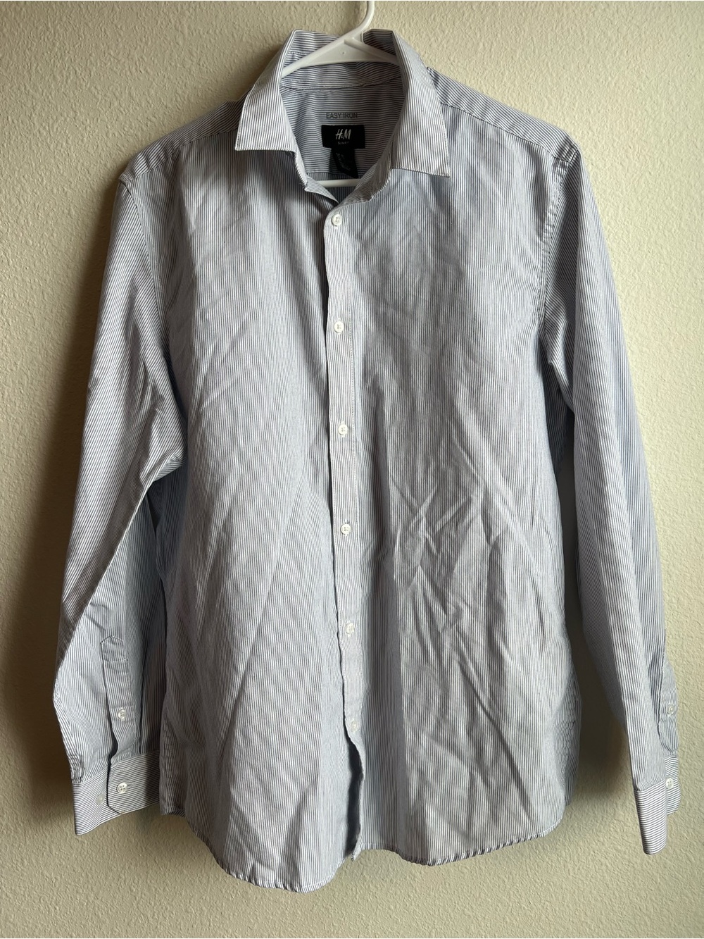 H&M Men's Blue Pinstripe Dress Shirt